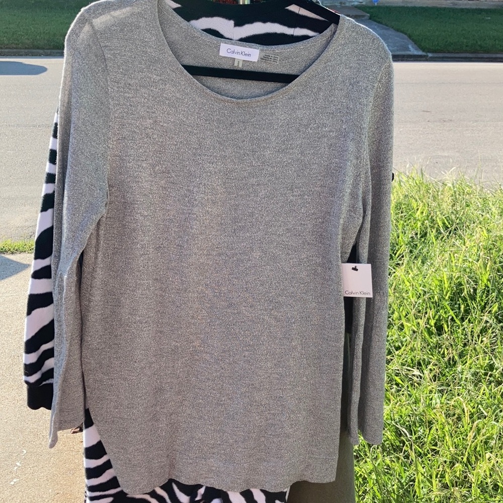 Calvin Klein light weight gray sweater